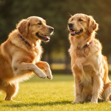 Two golden retrievers