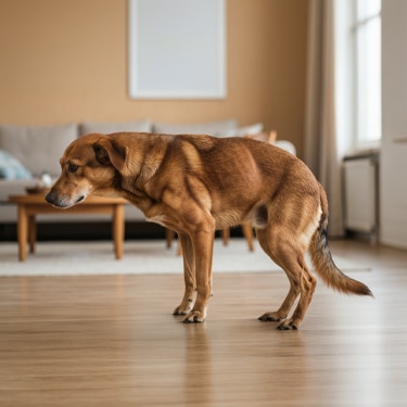 Perro con dolor articular